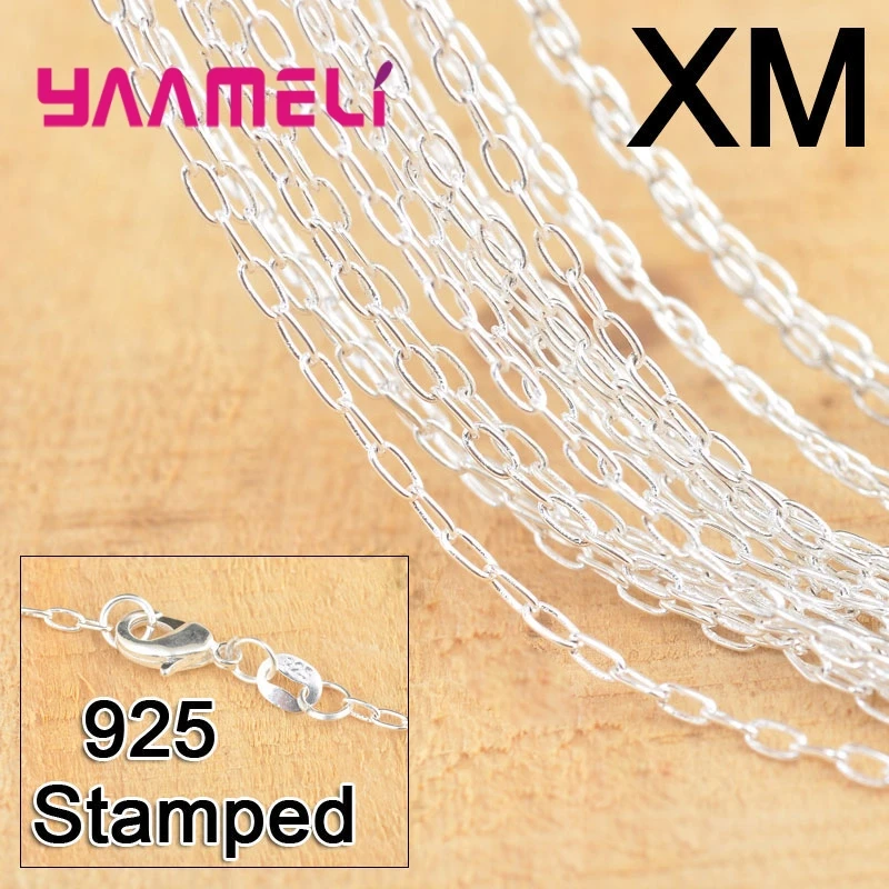 30PCS Glatte 18 Zoll 100% 925 Sterling Silber Schmuck Link Halskette Ketten Mit Hummer-haken Für Anhänger Fabrik Preis