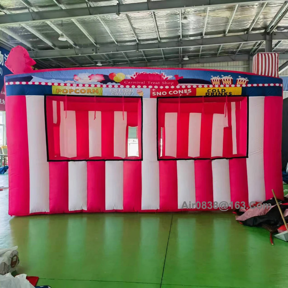New Pink Inflatable Concession Stand Portable Carnival Inflatable Treat Shop Tent Stand Booth Candy Popcorn Store For Advertisin 5