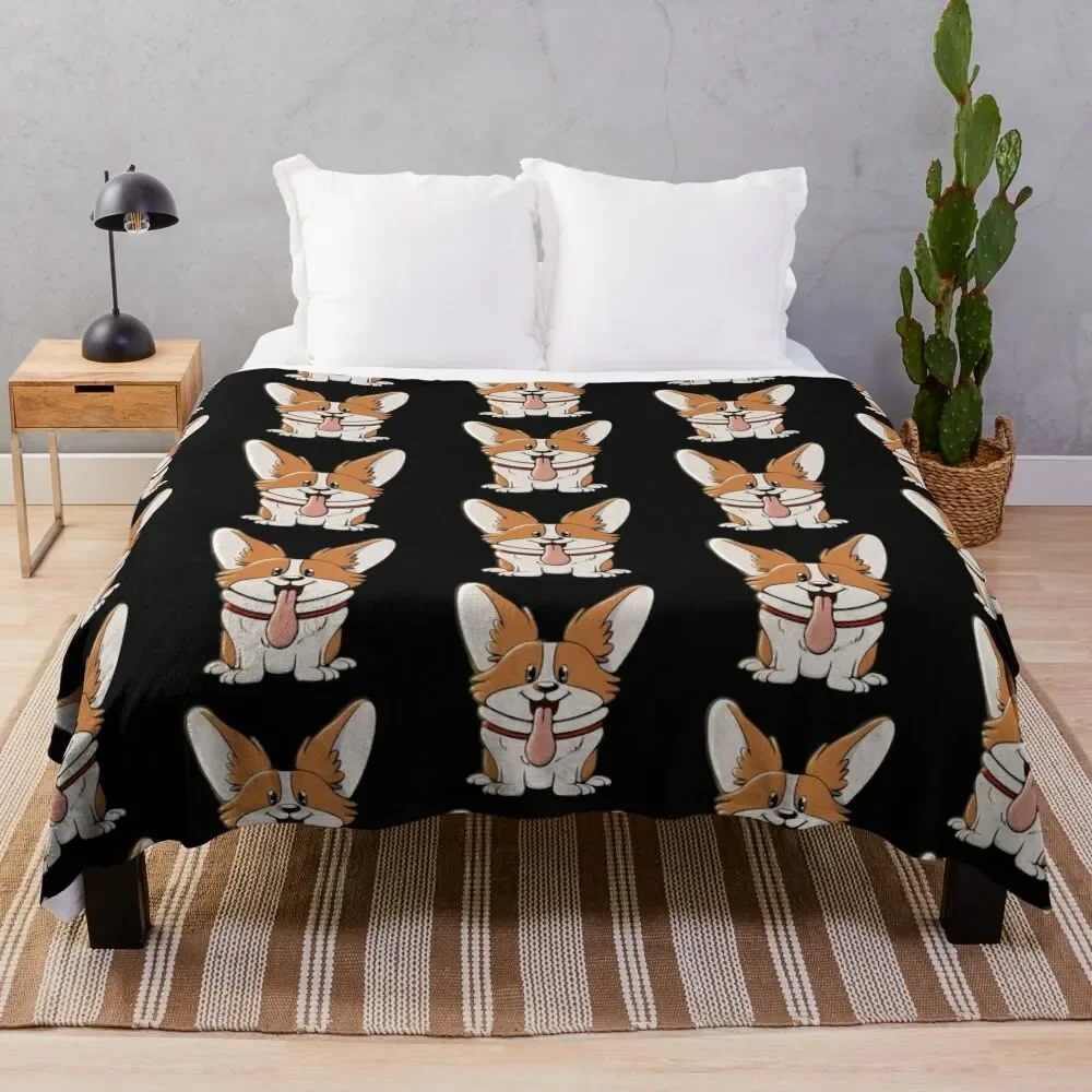 

Cute Corgi Throw Blanket christmas gifts Giant Sofa Luxury Blankets