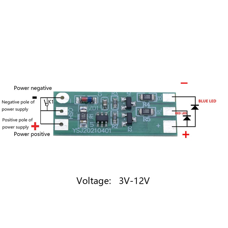 LED Lamp 3-12V Flashing Two-color Pair Suitable For Car Model Bicycle Electric Vehicle