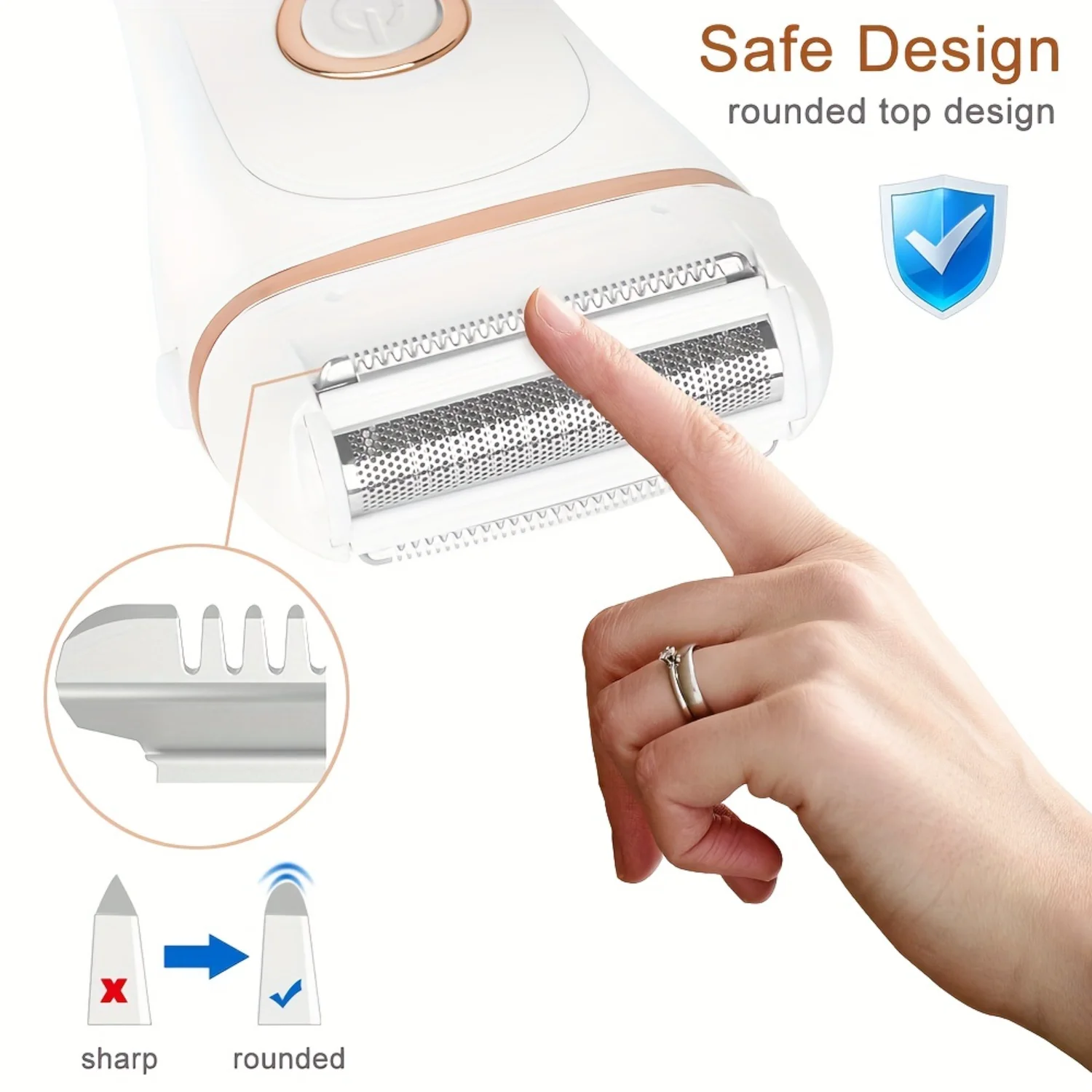 Rechargeable Women's-LED Display, Painless Hair Removal for Legs, Pubic & Sensitive Areas!