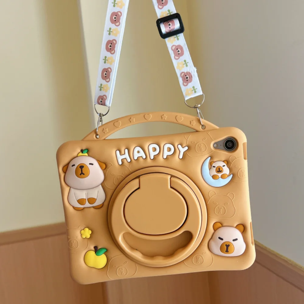 Colorful Kids' iPad Case with Kapybara Design