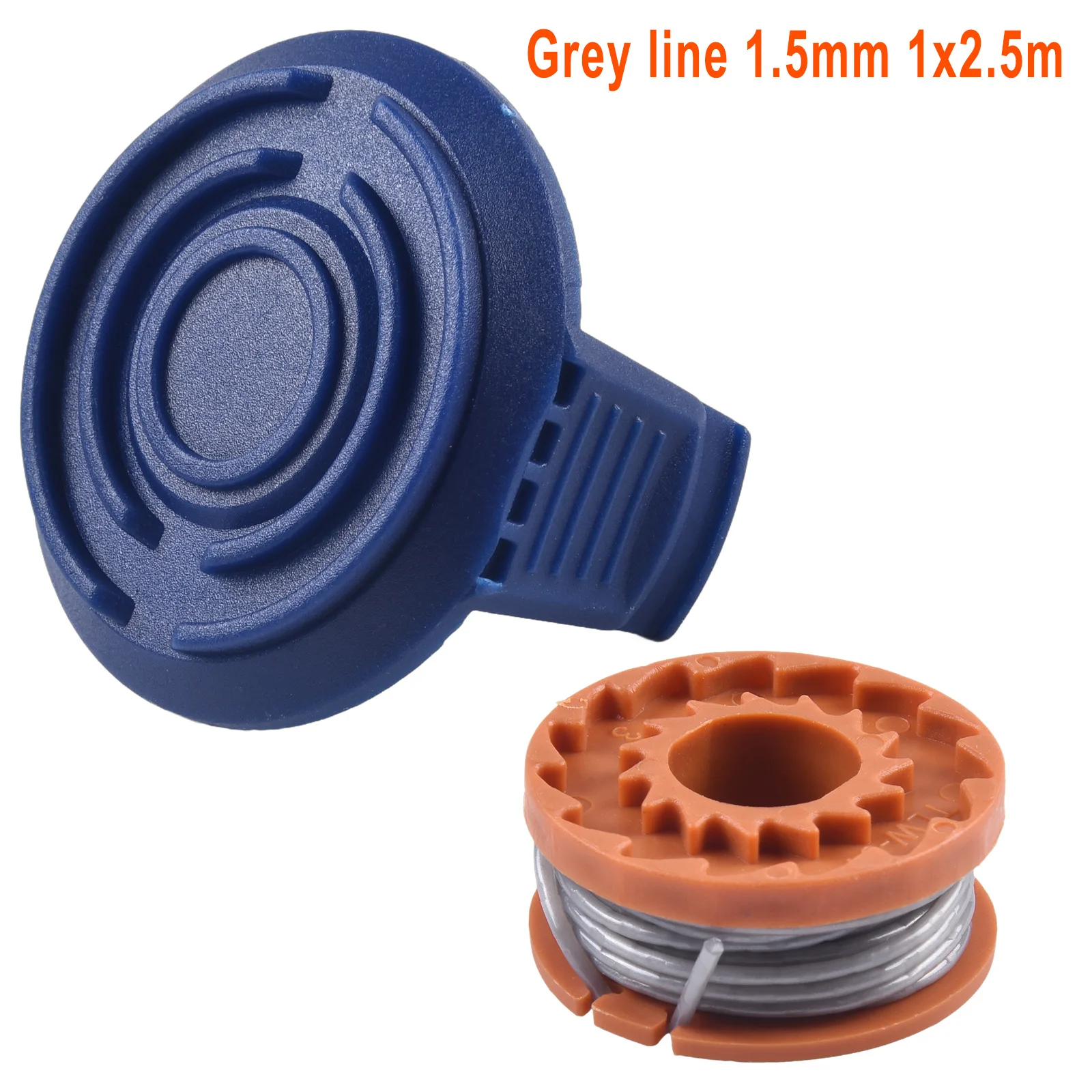 MacAllister MGTP18Li 스풀 커버 라인 세트, 이지트림 및 콤비트림 트리머 교체용 스풀 라인 커버, 1.5mm, 1x2.5m