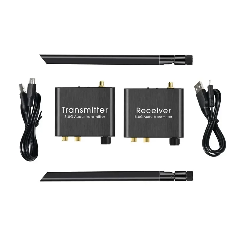 디지털 무선 오디오 송신기 및 수신기 50M 2.4G 무선 오디오 어댑터(3.5mm R/L RCA 변환기 포함) TV 박스 DVD PC용