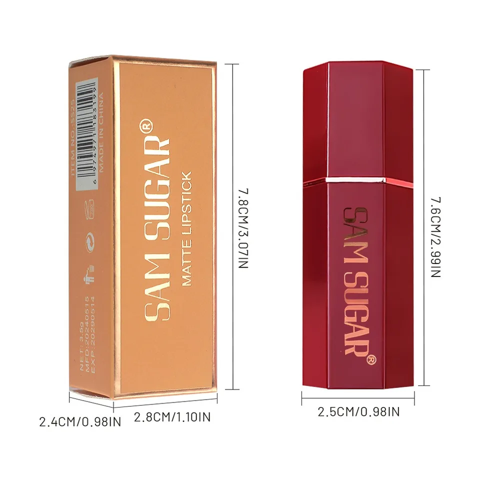 New 6 Colors Red Metallic Shiny Lipstick Long Lasting Glitter Sparkling Solid Lip Gloss Waterproof Shimmer Velvet Lips_voghion.com