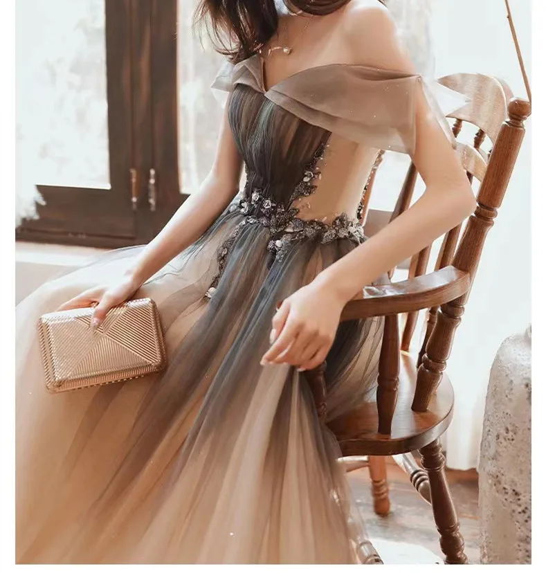 Elegant Strapless Prom Dresses A-Line Starry Brilliant Appliques Sexy Off The Shoulder Backless Bandage Banquet Party Host Gowns Elegant Strapless Prom Dresses A-Line Starry Brilliant Appliques Sexy Off The Shoulder Backless Bandage Banquet Party Host Gowns