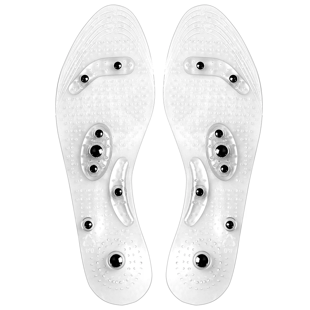 Unisex Magnetic Therapy Massage Insoles Foot Acupressure Transparent Shoe Pads Slimming Detox Insoles for Weight Loss Foot Care images - 6