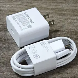 25W USB - C Super Fast Charge Adapter with US Plug - White - US With Cable