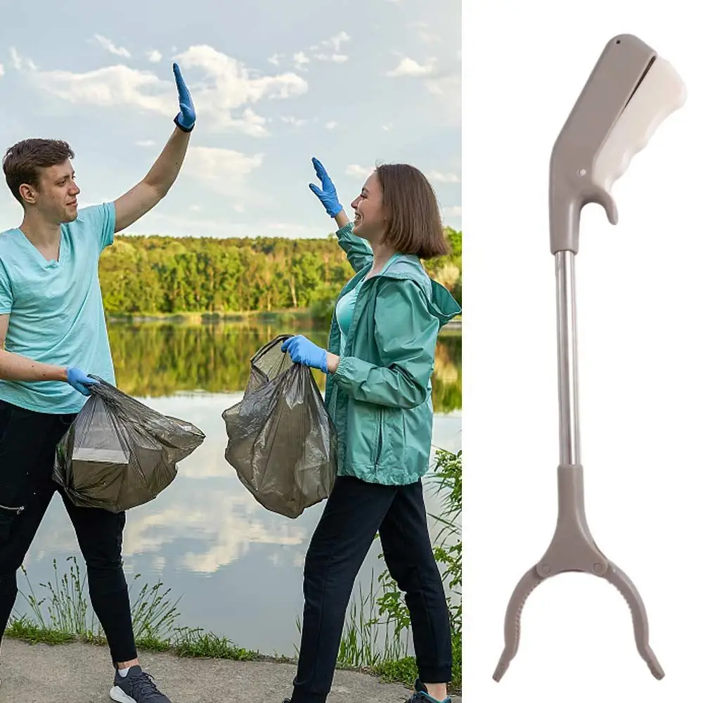 With Handle Garbage Picker Long Handled Easy To Hold Trash Reacher Picker Lightweight Stainless Steel Trash Pick Up Stick Elder