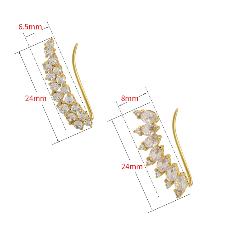 Luxuriöse Kristall-Clip-Ohrringe für Damen