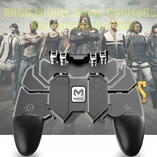 AK66 6 Dedos Do Telefone Móvel PUBG Controlador de Jogo ABS Gamepad Metal  Gatilho Botão Tiro