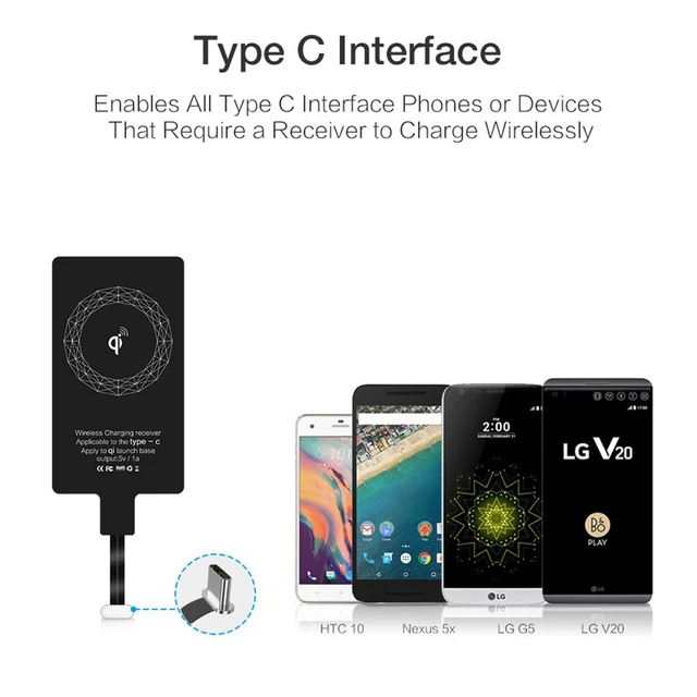 Módulo receptor de carga de cargador inalámbrico ultradelgado universal,  receptor Qi ampliamente adecuado para iPhone//Samsung/Oppo/VIVO y otros