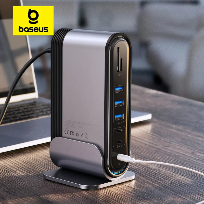 Baseus Docking Station 17 In 1 USB C - Hub Con 3 Monitor 4K, PD 100W, LAN, SD Card Per Laptop - Foto 8
