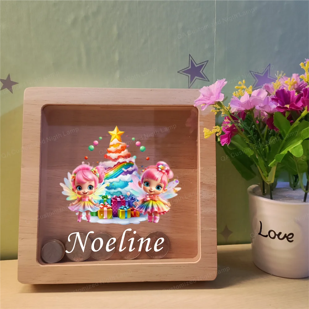 Custom Wooden Corn Box with Kids Name Piggy Bank Gift for Kids Christmas Gift 4