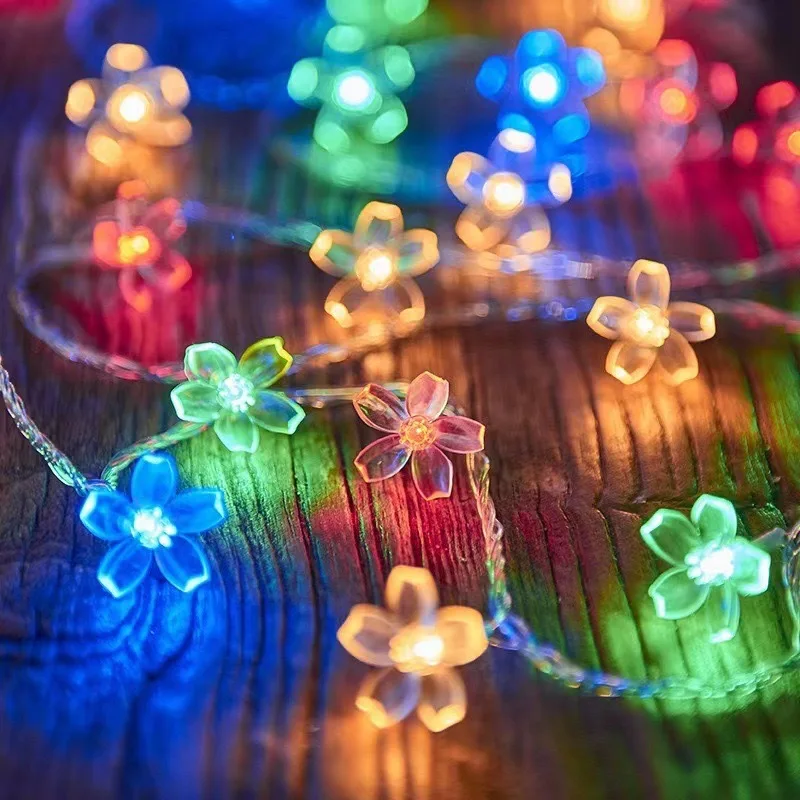 Flower Fairy Lights Battery Operated String Lights Waterproof 10/20/40/80 LED Cherry Blossom Lights For Patry Wedding Decor