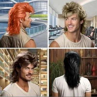 HAIRJOY – perruques synthétiques mulet pour hommes, perruques synthétiques de fête costumée des années 70 et 80 5