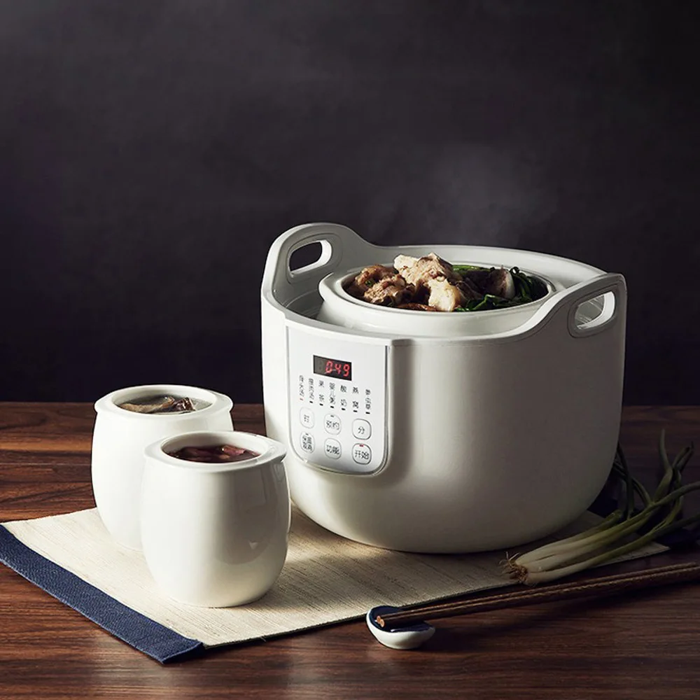 Household Multi Cooker Electric Stew Pot White Porcelain Water-proof Bird's Nest Stew Pot Cooking Machine