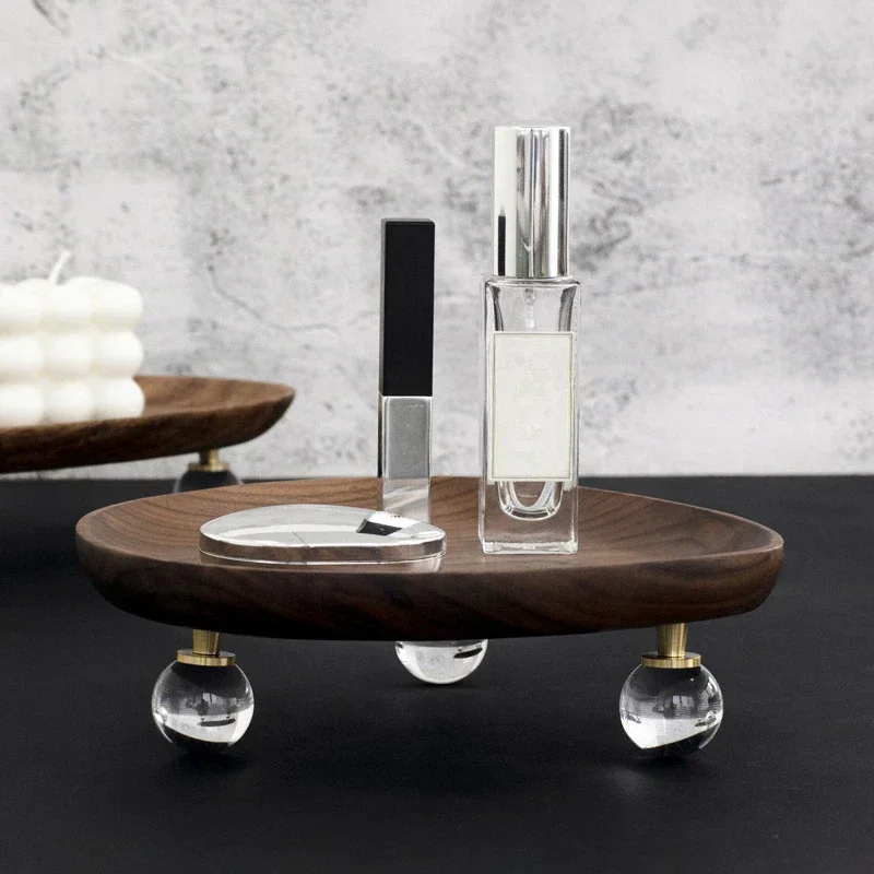 Solid Wood Desktop Storage Tray Dressing Table Perfume Aromatherapy Jewelry Tray Storage Box Entrance Key Rack Creative