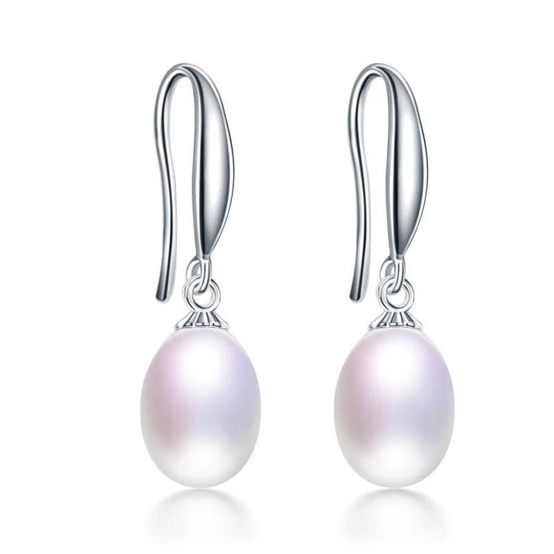 New Arrivals Natural Freshwater Cultured Pearl Drop Earrings for Women 925 Silver Earrings Wedding Jewelry