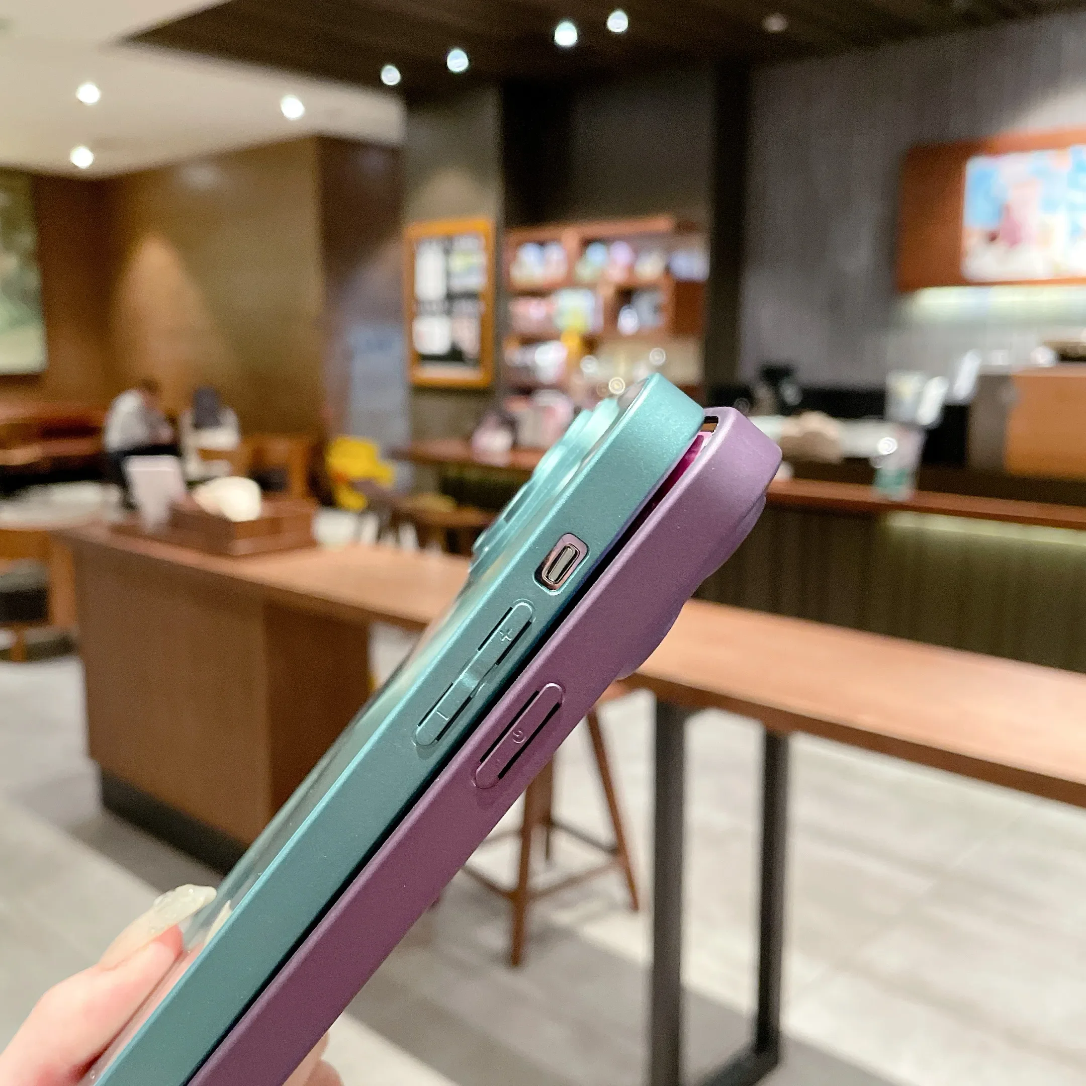 TPU Bumper Phone Case For iPhone 15 14 Plus 13 12 11 Pro Max With Glass Lens Protection Aurora CD Texture Plastic Back_voghion.com