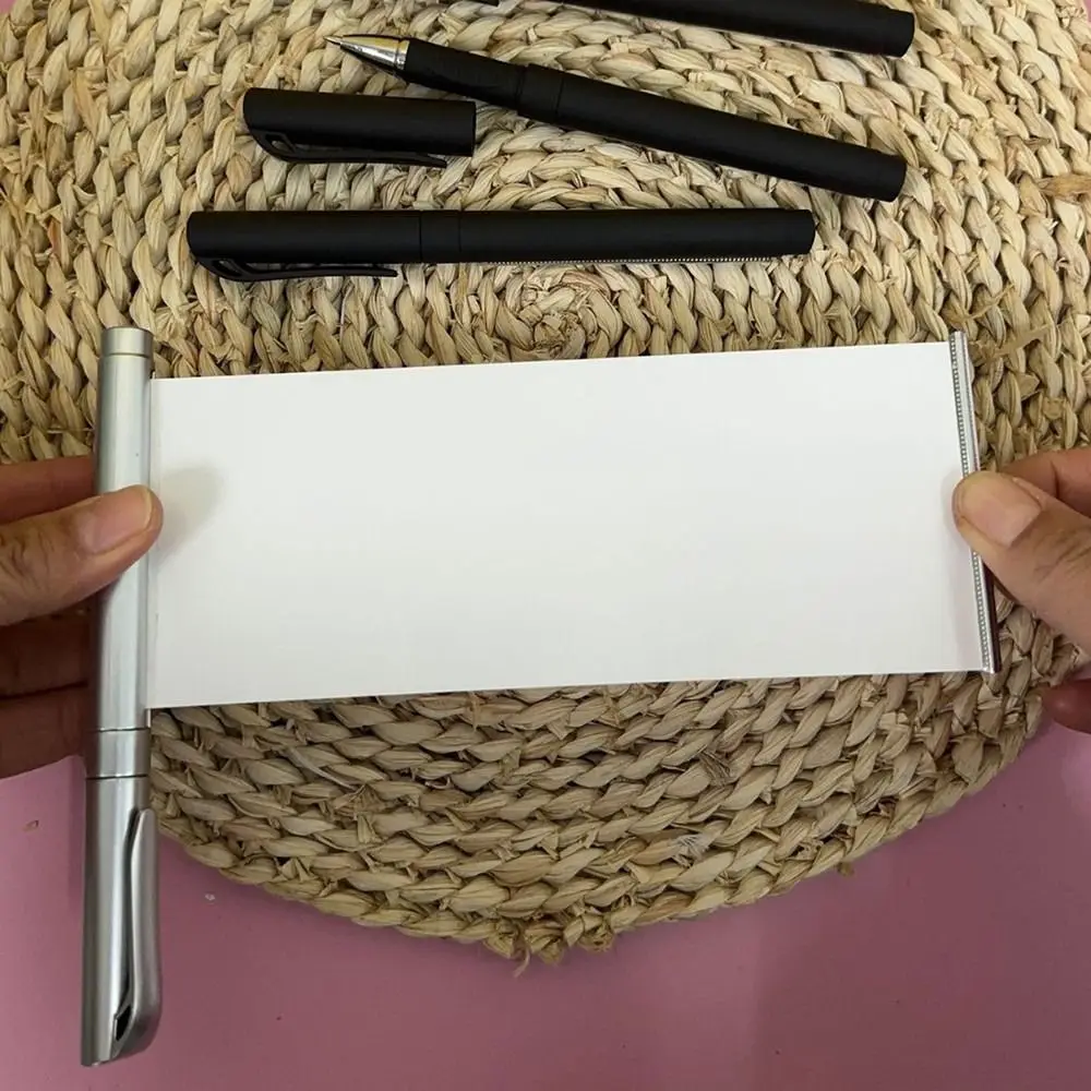 قلم جل أسود مع لفافة فارغة قابلة للسحب ، قلم حبر جاف للامتحان ورقي قابل للسحب ، أدوات مكتبية للدراسة 5