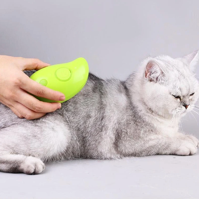 Cat Steam Brush Kitten Pet Comb Electric Spray Water Spray Soft Silicone Depilation Dog Hair Brush Bath Grooming Supplies images - 6