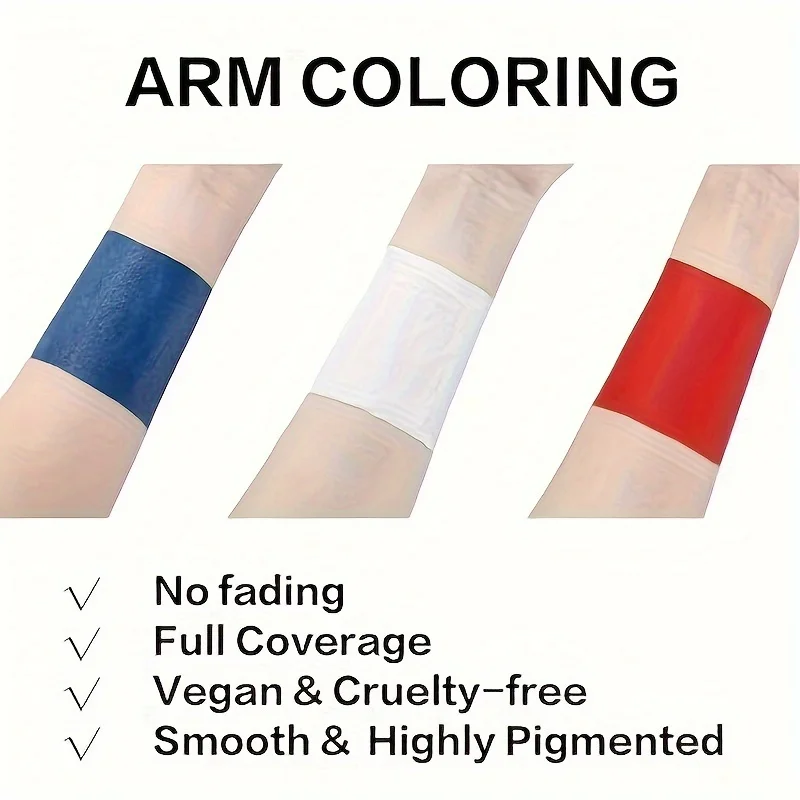 Face  Body Paint Set - Black White Red FX Makeup for Halloween Role Play with 6 Brushes