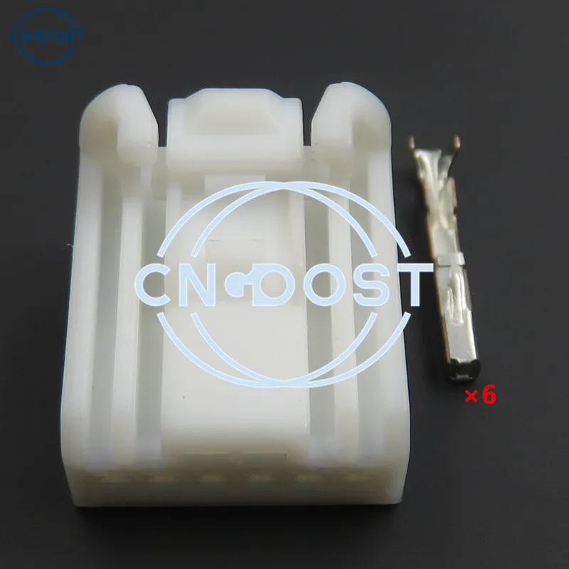 

1 Set 6 Pin White Miniature Car Electric Wire Cable Unsealed Connector With Terminal AC Assembly For Nissan