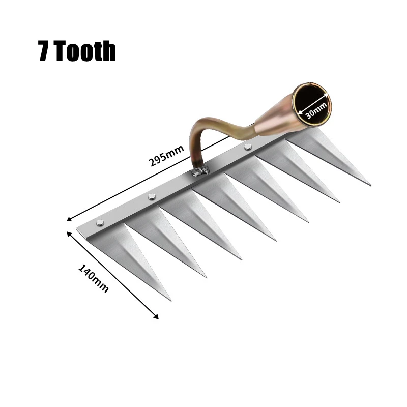 Garden Hand Rake 4/5/6/7 Teeth Iron