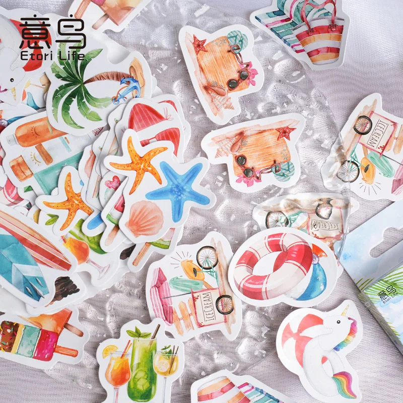 

46Pcs/Box Creative Surfing Together Waterproof Stickers DIY Handbook Diary Album Decorative Stickers Stationery