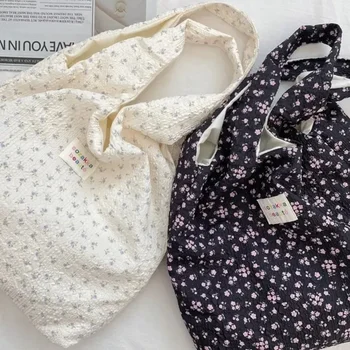 Borsa per la spesa tote femminile Borsa ecologica Borsa per la spesa riutilizzabile Borsa per libri Borsa a tracolla per libri da donna coreana dolce cartone animato