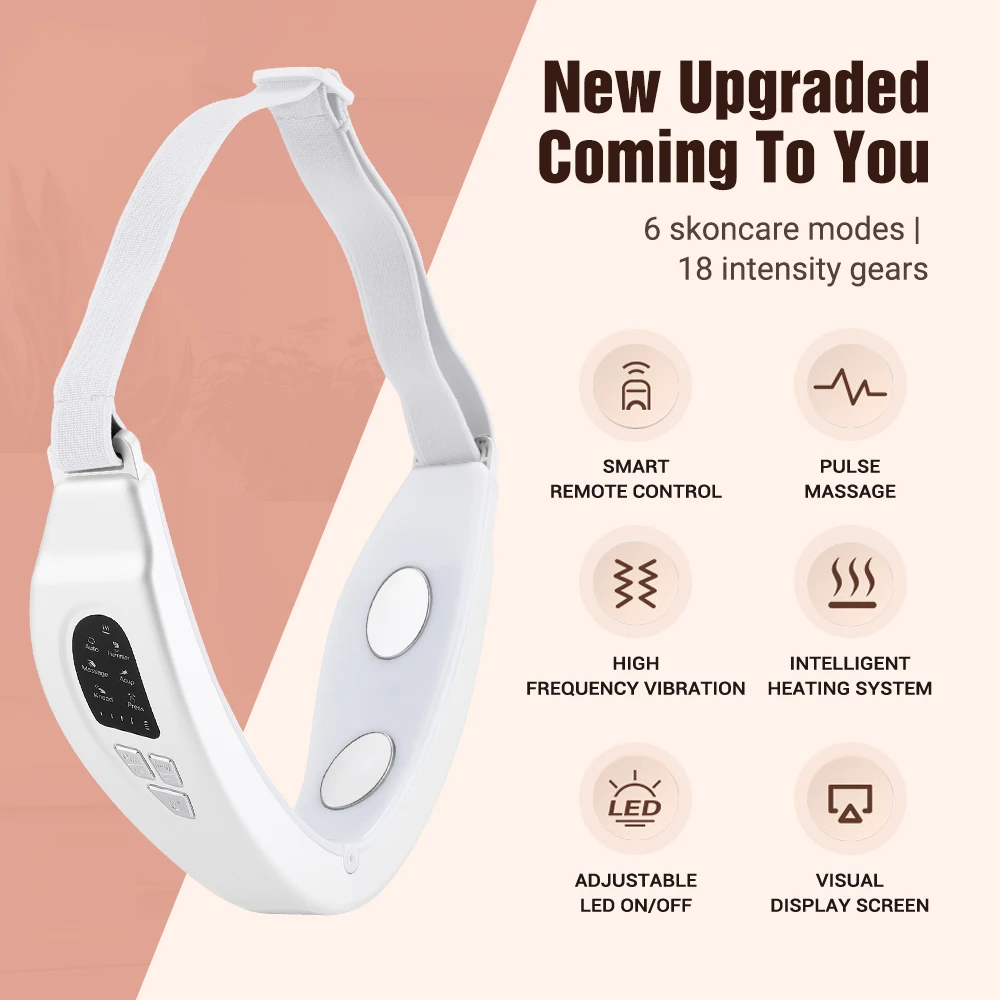 EMS Microcurrent Facial Lifting Device LED Photon Therapy Face Slimming Vibration Massager TENS Pulse Massage Beauty Device