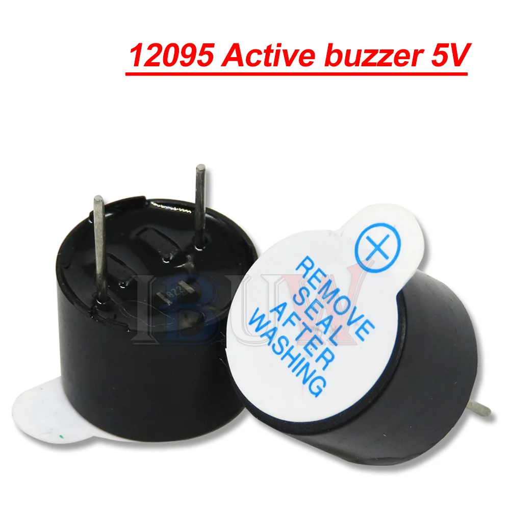 Trois buzzers piézo électriques de différentes tensions (5V, 3V, 12V) pour projets RC et Arduino.