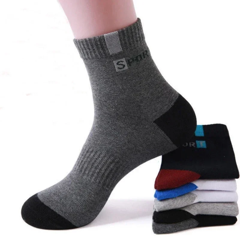 

5 Pairs Man High Quality Bamboo Fiber Breathable Deodorant Business funny Men's Socks Plus Size 37-43 Tube Sports Socks for Men
