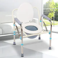 Stainless Steel Multi-Use Stool Chair, Adjustable Elderly Toilet, Pregnant Women Friendly, Disabled Portable Commode 1