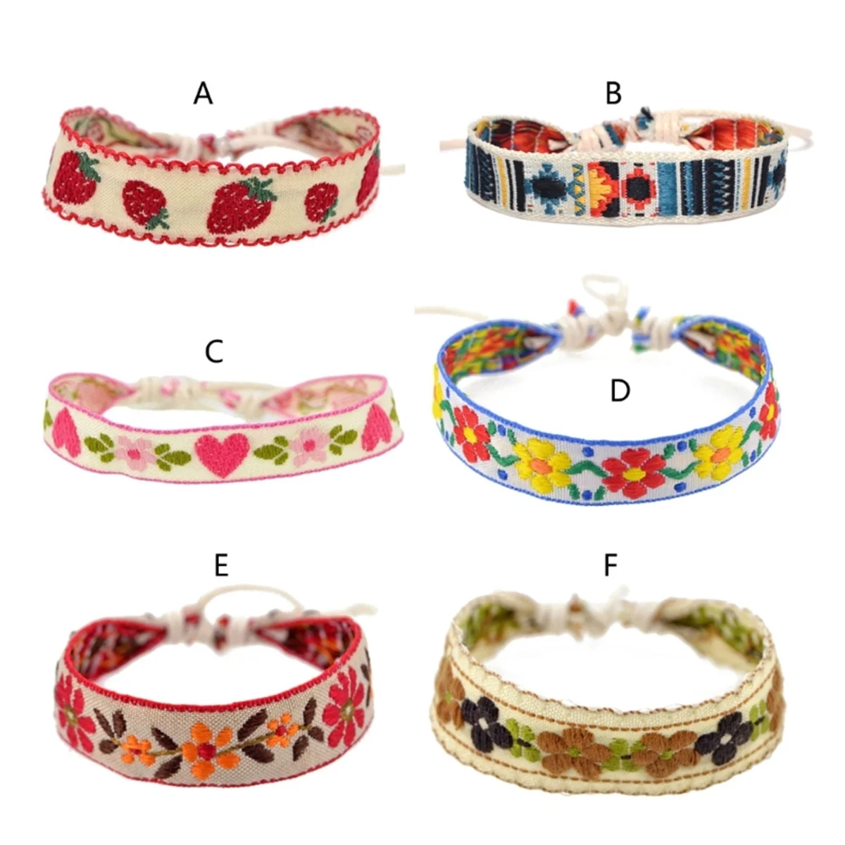 Boho Strawberry Flower Bracelet - Handmade Kids Friendship Wristband