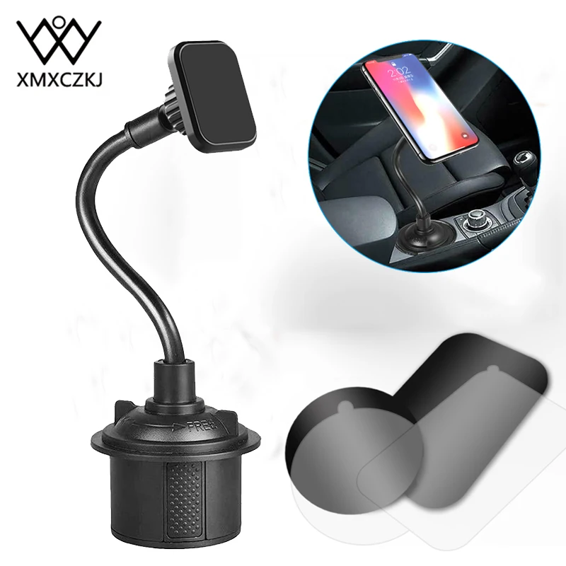 Car Cup Magnetic Phone Holder Universal Adjustable Strong Magnet Gooseneck Car Cup Holder Phone Mount for iPhone Samsung Xiaomi