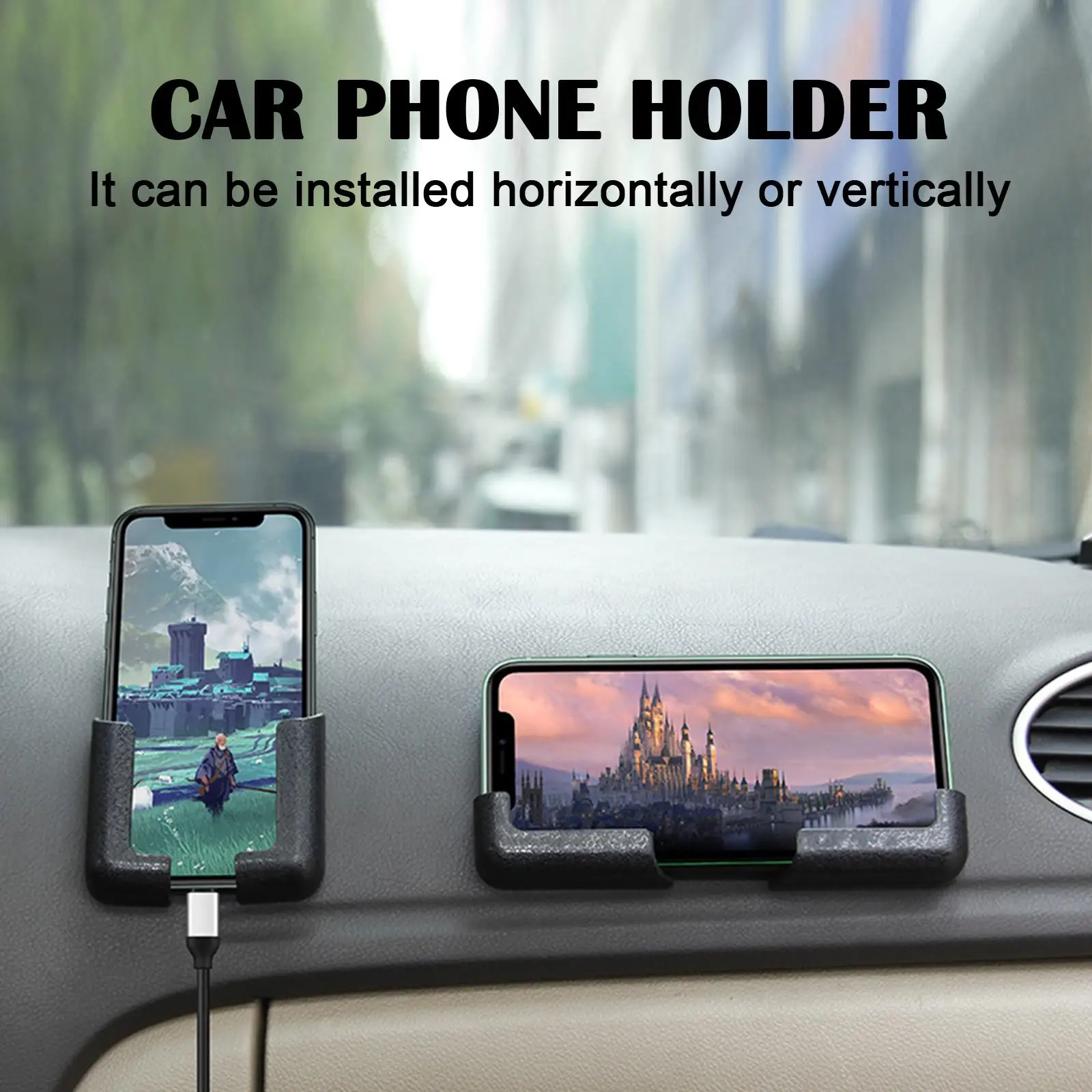 Adhesive Multifunctional Car Phone Holder - Easy-Install Navigation Mount