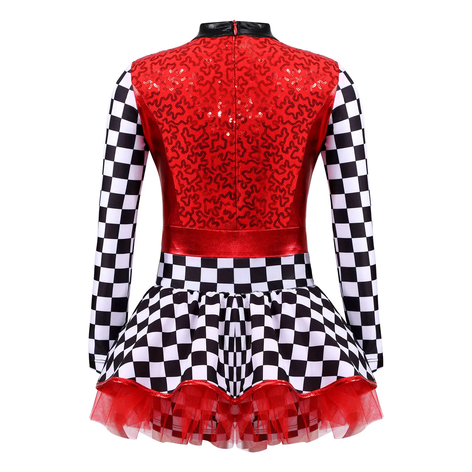 Kids Girls Race Car Driver Costume Halloween Queen Racer Checkerboard Performance Tutu Dress Themed Party Pole Play Dress Up cosplay costume kids girls dress halloween dress outfit