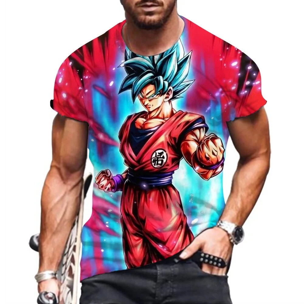 2026 Sommer Dragon Ball Retro Fitness T-Shirt Herren Oversize 3D-Druck Kurzarm Familien-Unisex Kinder-Sportshirt – Detail 4