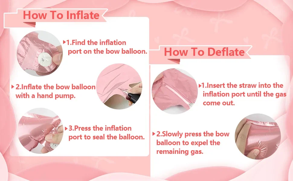 Rosa Schleife Luftballons Schleife Partydekorationen Mädchen Frauen Rosa Schleife Geburtstagsdekorationen Folienballon Hochzeit Bachelorette Party Supplie – Detail 11