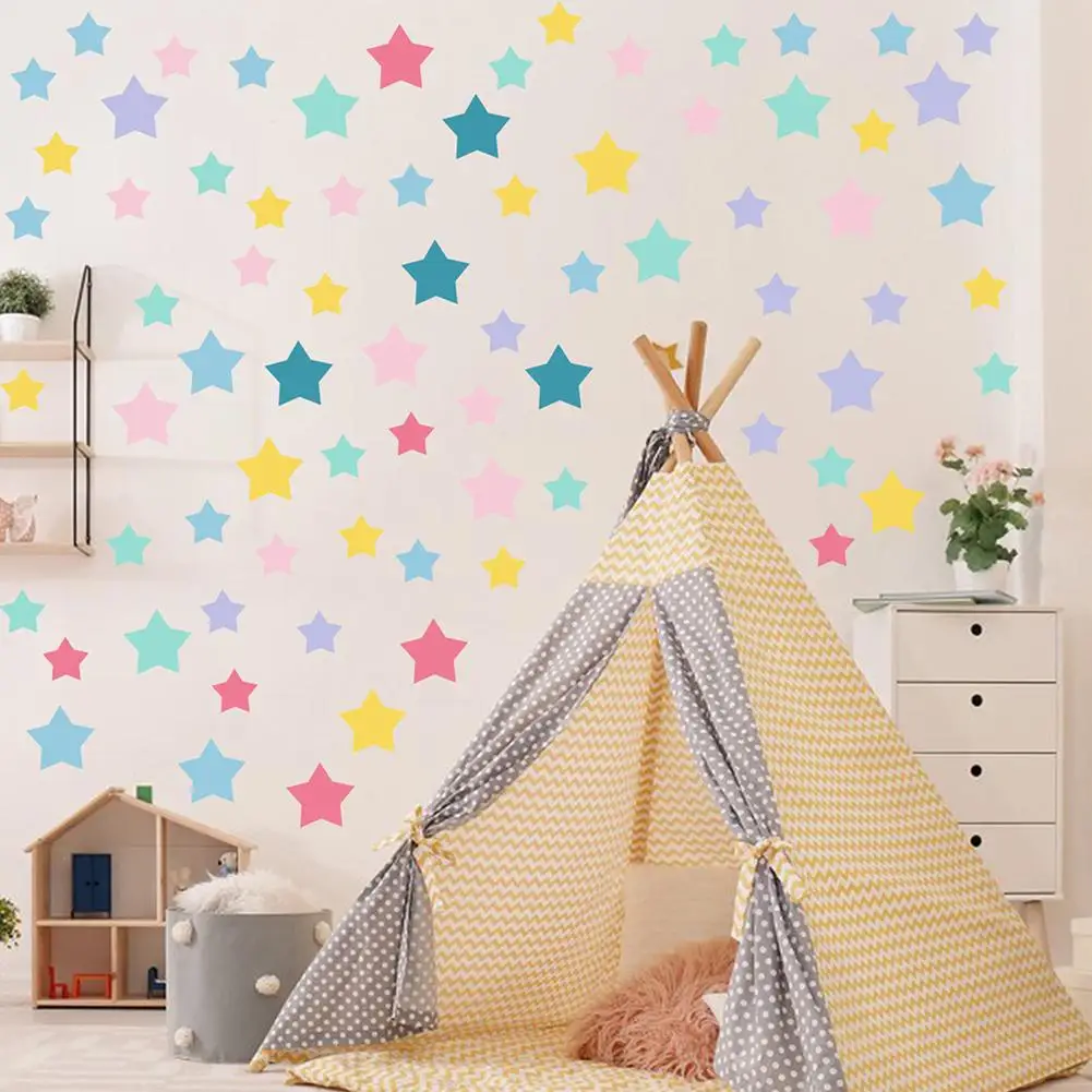 

2pcs Diy Wall Stickers Multi-color Waterproof Reusable Removable Wall Decals For Kindergarten Kids Room Decor