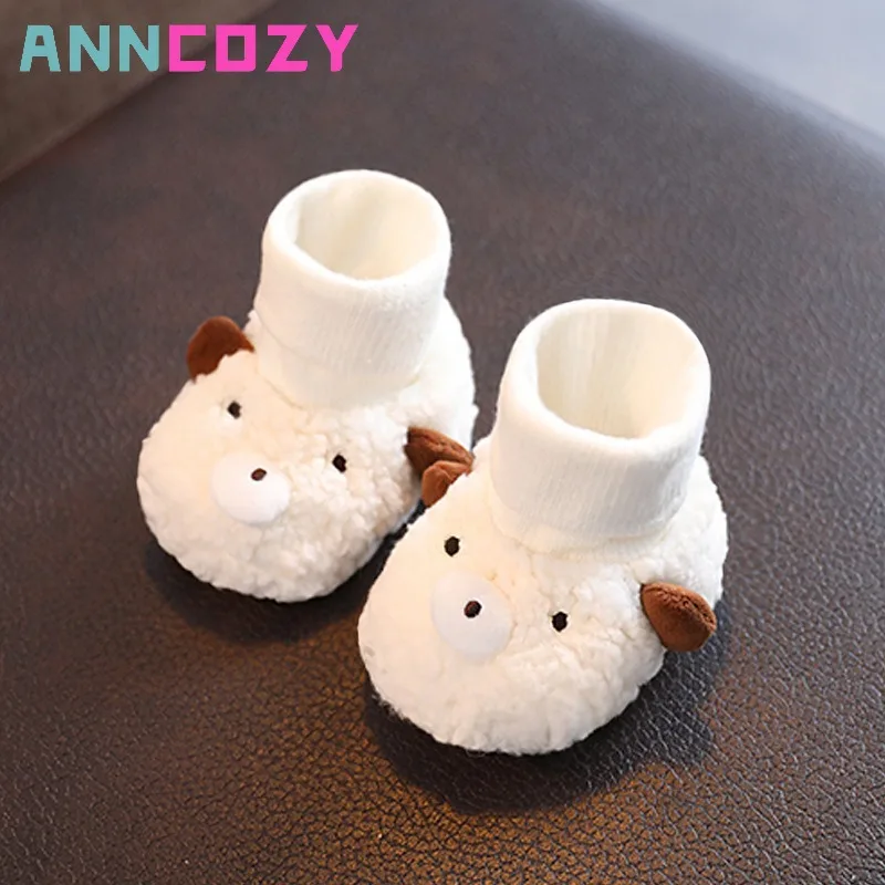 

2023 Newborn Baby Fleece Shoes Winter Toddler Boy Girl Walkers Boots Cotton Comfort Soft Anti-slip Warm Infant Shoes