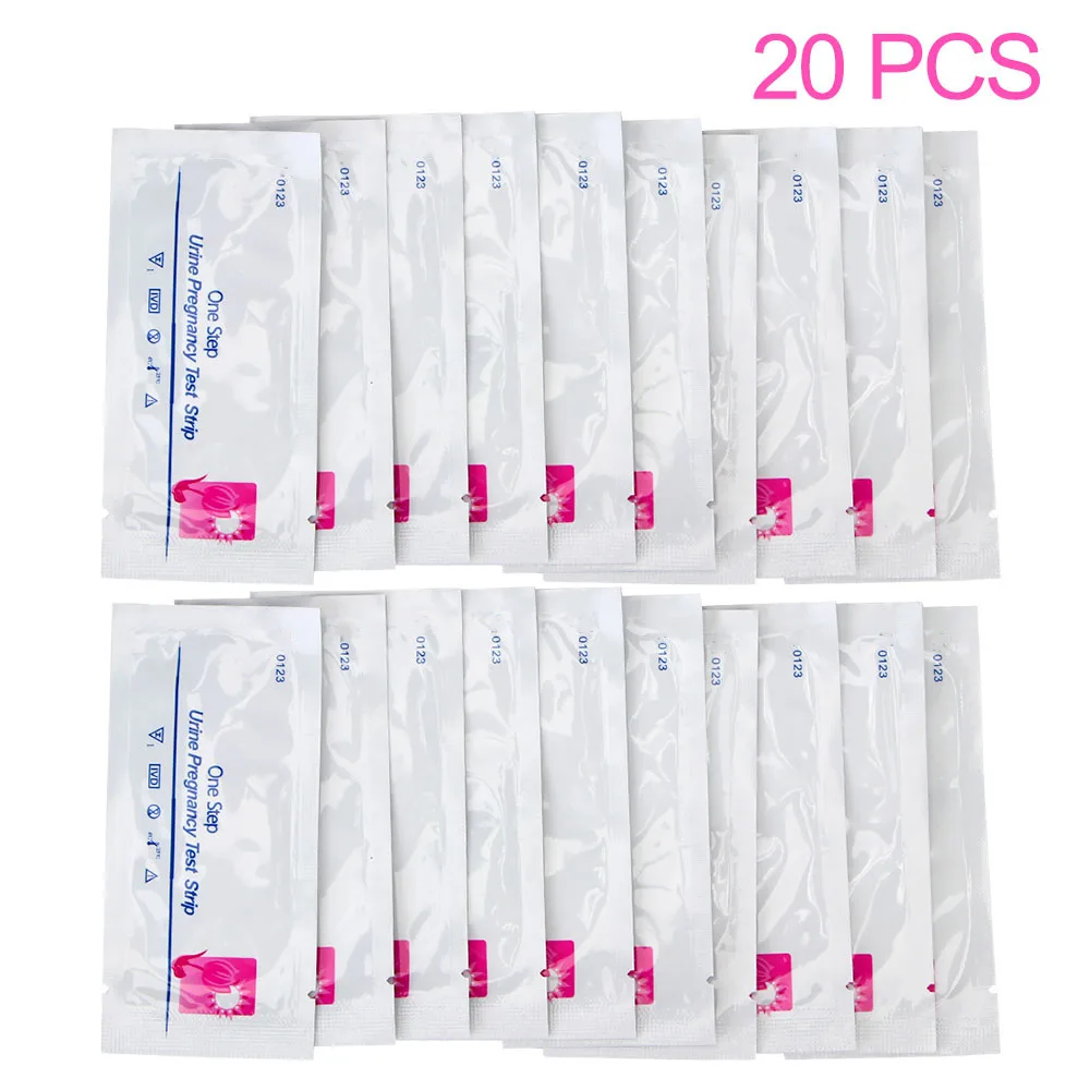20Pcs Early Pregnancy Test Strips Women 99% Accuracy HCG Testing Kits Urine Measuring