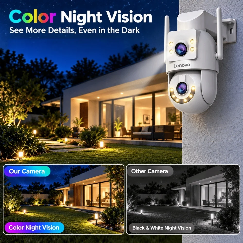 Smart WiFi Outdoor PTZ Camera with Audio & Color Night Vision