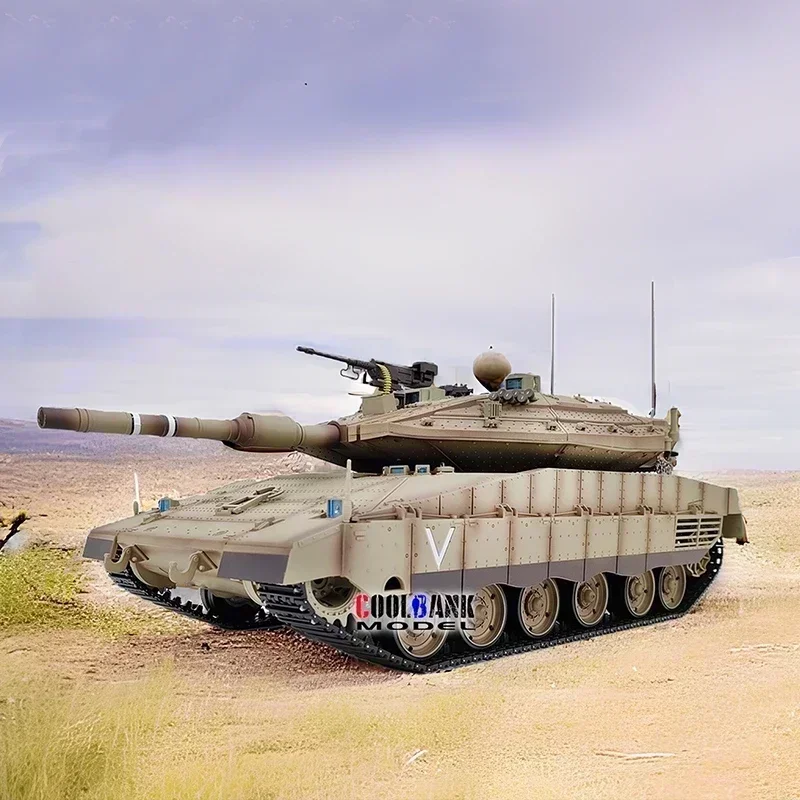 Henglong 탱크 3958 이스라엘 Merkava 리모컨 Mk Iv 메인 배틀 모델 1/16 금속 트랙 오프로드 RC카 어린이 크리스마스 장난감