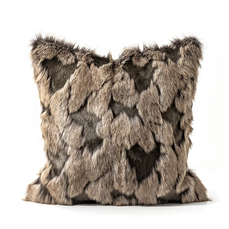 

Plush Mongolian Fur Pillow Cover 50X50cm housse de coussin For Home Decor Sofa