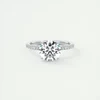 Classic 925 Sterling Sliver Engagement Wedding Promise Ring 8mm 2 Carat Round D-E Moissanite Finger Rings for Women Jewelry GRA 2