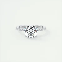 Classic 925 Sterling Sliver Engagement Wedding Promise Ring 8mm 2 Carat Round D-E Moissanite Finger Rings for Women Jewelry GRA 2
