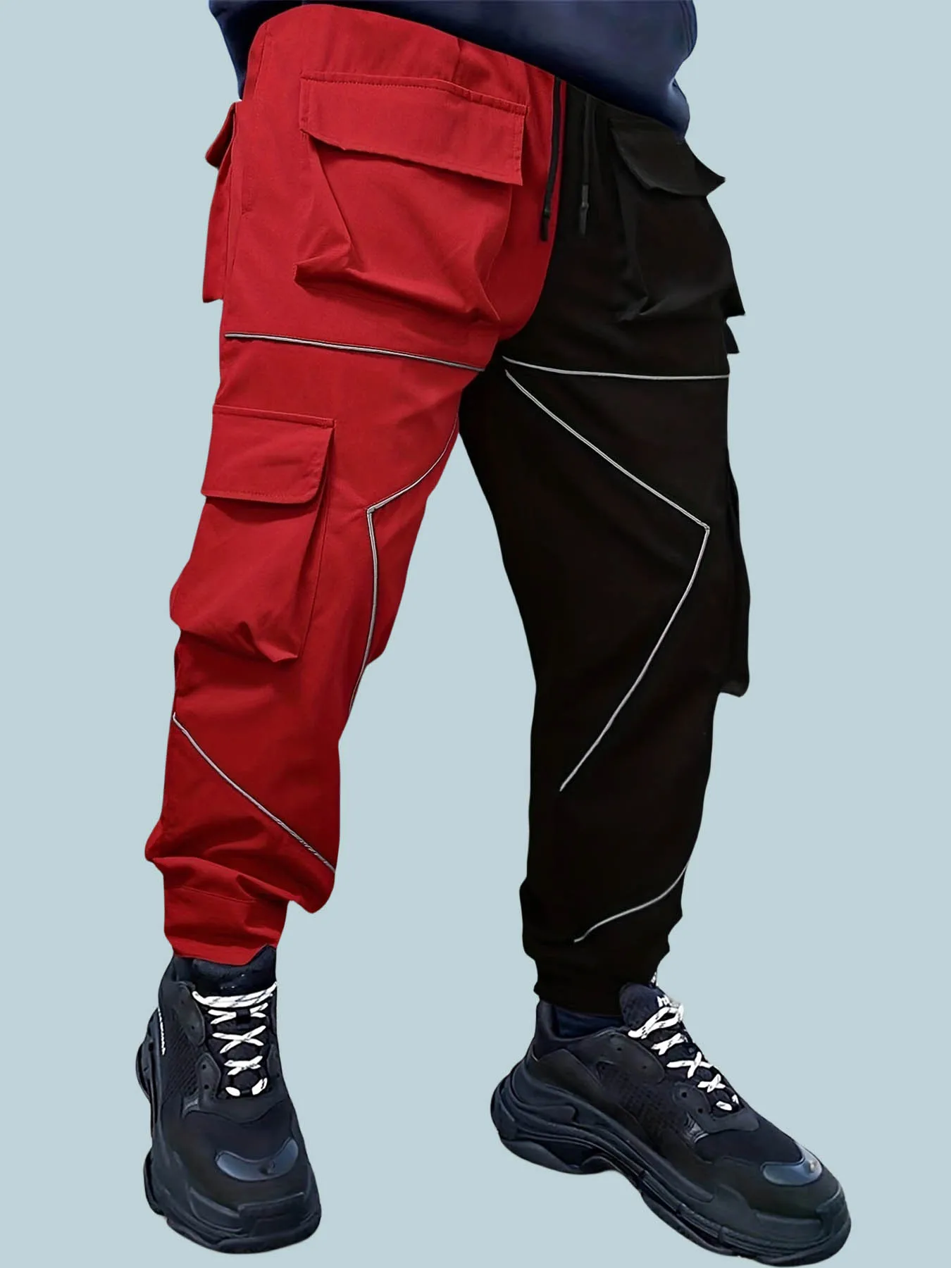 Description Picture 4 of itemAmerican sports overalls autumn and winter trendy brand multi-pocket casual nine-point pants drawstring outdoor fitness pants